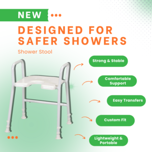 Our Shower Stool is Designed for Safer Showers