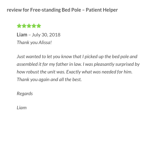 Review for Free-Standing Bed Pole