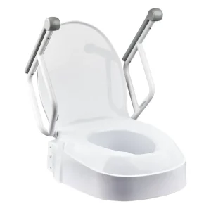 Raised Toilet Seat with Armrests