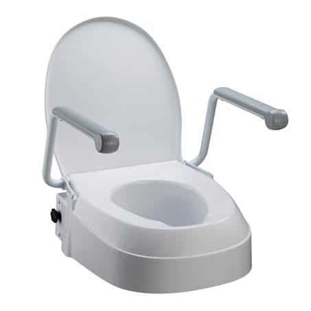 Raised Toilet Seat with Swing Back Arms